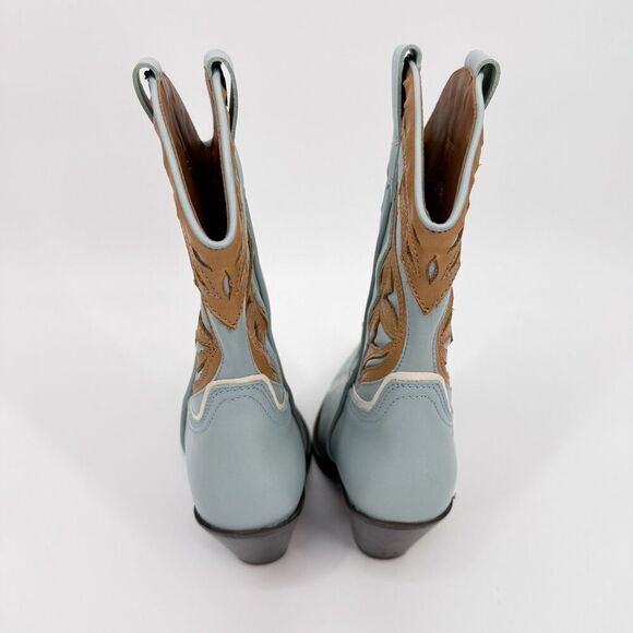 Toral Western Cowboy Blue Camel Leather Boho Festival Boots Party Coastal 36 US6 - Picture 5 of 12